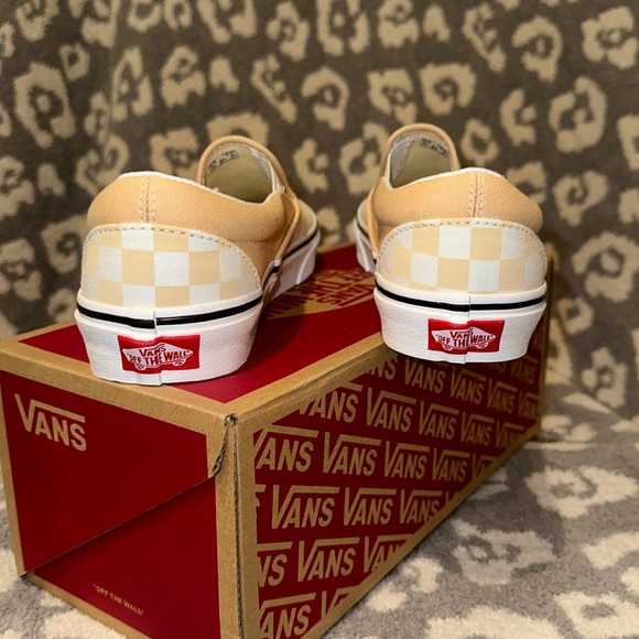 Vans Classic Slip-On Theory Checkerboard 🍯 Honey Peach🍑 New 🆕 & Never Worn - Picture 9 of 17